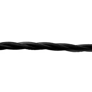 FND 3X1.5MM² 10M CÂBLE TEXTILE TORSADÉ NOIR