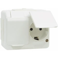 NORDIC 2-GANG SCHUKO SOCKET OUTLET IP44 WHITE