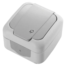 PALMIYE 1-GANG SCHUKO SOCKET OUTLET IP54 GREY