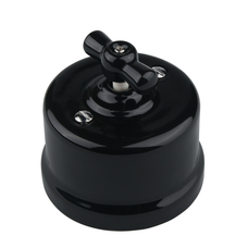 FND SAILLIE BOUTON POUSSOIR DOUBLE ROTATIF PORCELAINE NOIRE