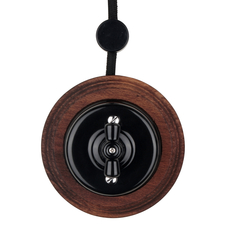 FND SAILLIE BOUTON POUSSOIR DOUBLE ROTATIF PORCELAINE NOIRE