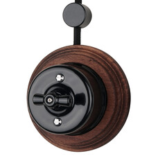 FND SAILLIE BOUTON POUSSOIR DOUBLE ROTATIF PORCELAINE NOIRE