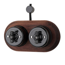 FND SAILLIE BOUTON POUSSOIR DOUBLE ROTATIF PORCELAINE NOIRE