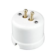 FND SAILLIE BOUTON POUSSOIR DOUBLE PORCELAINE BLANCHE TYPE 2