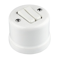 FND SAILLIE BOUTON POUSSOIR DOUBLE PORCELAINE BLANCHE