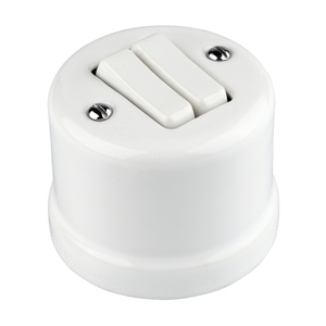 FND SAILLIE BOUTON POUSSOIR DOUBLE PORCELAINE BLANCHE