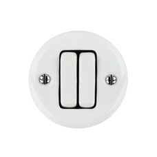 FND SAILLIE BOUTON POUSSOIR DOUBLE PORCELAINE BLANCHE