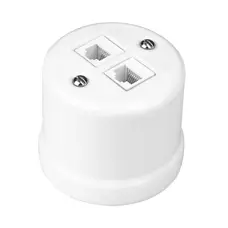 FND SAILLIE 2XRJ45 CAT6 PRISE INTERNET PORCELAINE BLANCHE