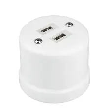 FND SAILLIE DOUBLE USB CHARGEUR PORCELAINE BLANCHE