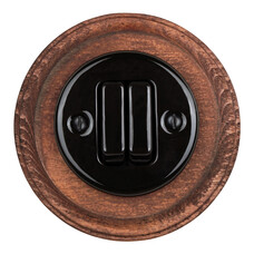 FND BOUTON POUSSOIR DOUBLE PORCELAINE NOIRE