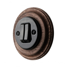 FND BOUTON POUSSOIR DOUBLE PORCELAINE NOIRE