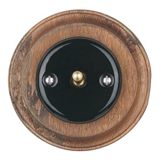 FND BOUTON POUSSOIR UNIPOLAIRE PORCELAINE NOIRE TYPE 2