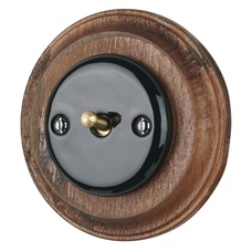 FND BOUTON POUSSOIR UNIPOLAIRE PORCELAINE NOIRE TYPE 2