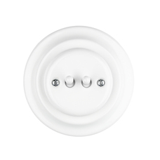 FND BOUTON POUSSOIR DOUBLE PORCELAINE BLANCHE TYPE 1
