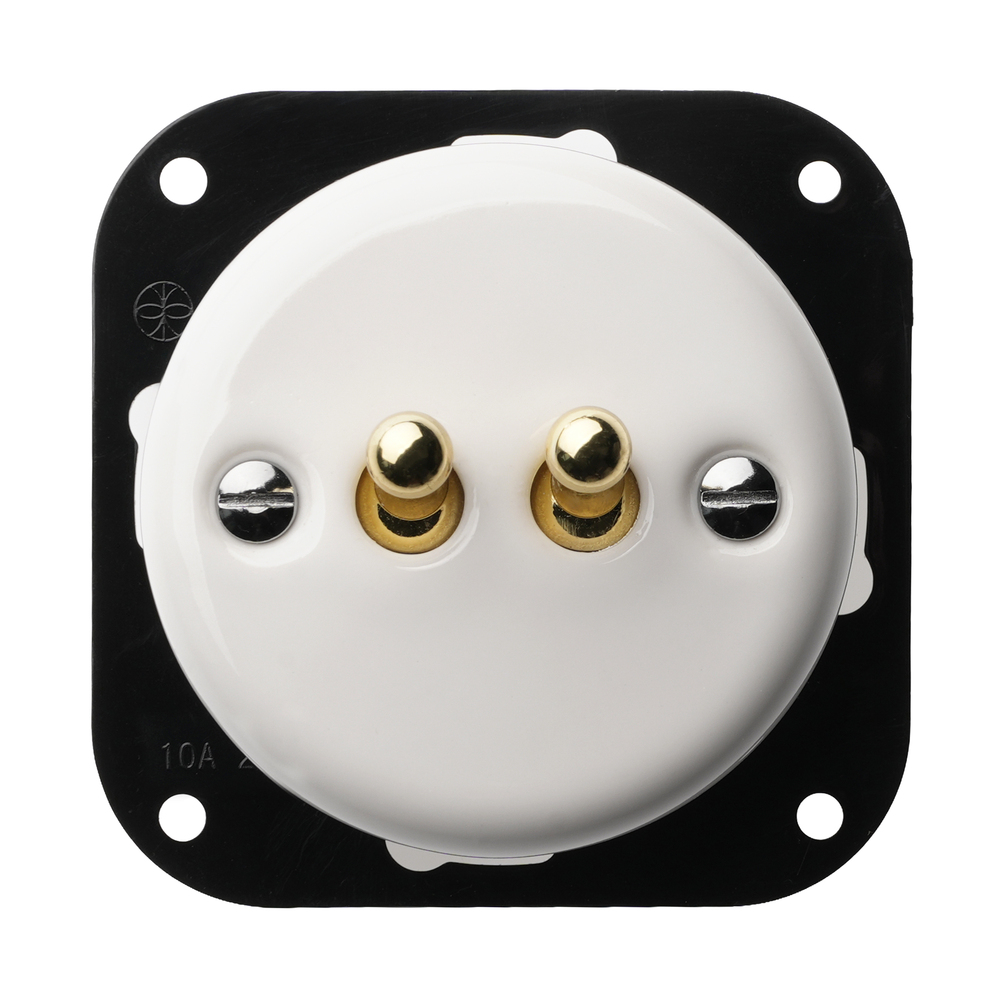 FND BOUTON POUSSOIR DOUBLE PORCELAINE BLANCHE TYPE 2