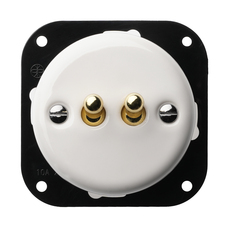 FND BOUTON POUSSOIR DOUBLE PORCELAINE BLANCHE TYPE 2
