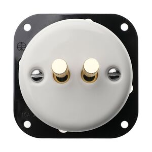 FND INTERRUPTEUR DOUBLE VA-ET-VIENT PORCELAINE BLANCHE TYPE 3