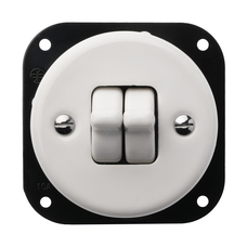 FND BOUTON POUSSOIR DOUBLE PORCELAINE BLANCHE TYPE 4