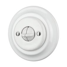 FND BOUTON POUSSOIR DOUBLE PORCELAINE BLANCHE TYPE 5