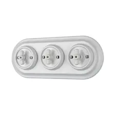 FND INTERRUPTEUR DOUBLE ROTATIF PORCELAINE BLANCHE