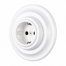 FND SCHUKO PRISE AVEC OBTURATEURS PORCELAINE BLANCHE
