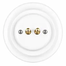 FND BOUTON POUSSOIR DOUBLE PORCELAINE BLANCHE TYPE 2