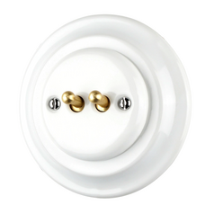 FND BOUTON POUSSOIR DOUBLE PORCELAINE BLANCHE TYPE 2
