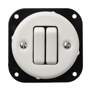 FND INTERRUPTEUR DOUBLE VA-ET-VIENT PORCELAINE BLANCHE