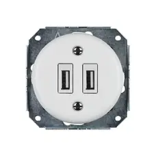 FND DOUBLE USB CHARGEUR PORCELAINE BLANCHE