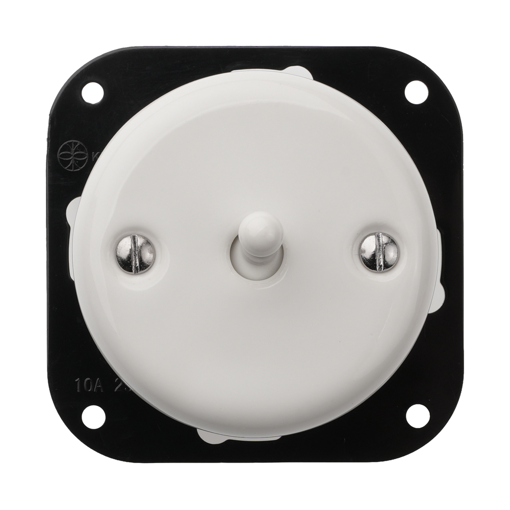 FND BOUTON POUSSOIR UNIPOLAIRE PORCELAINE BLANCHE TYPE 1