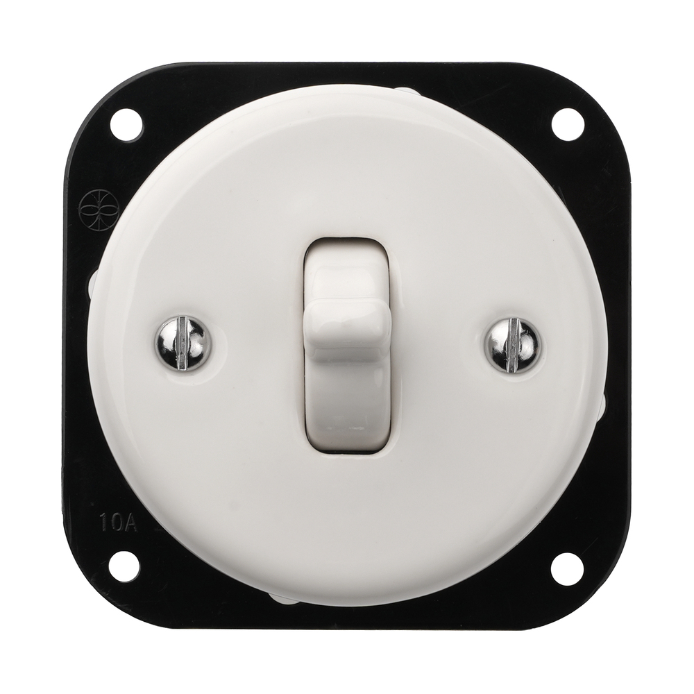 FND BOUTON POUSSOIR UNIPOLAIRE PORCELAINE BLANCHE TYPE 4