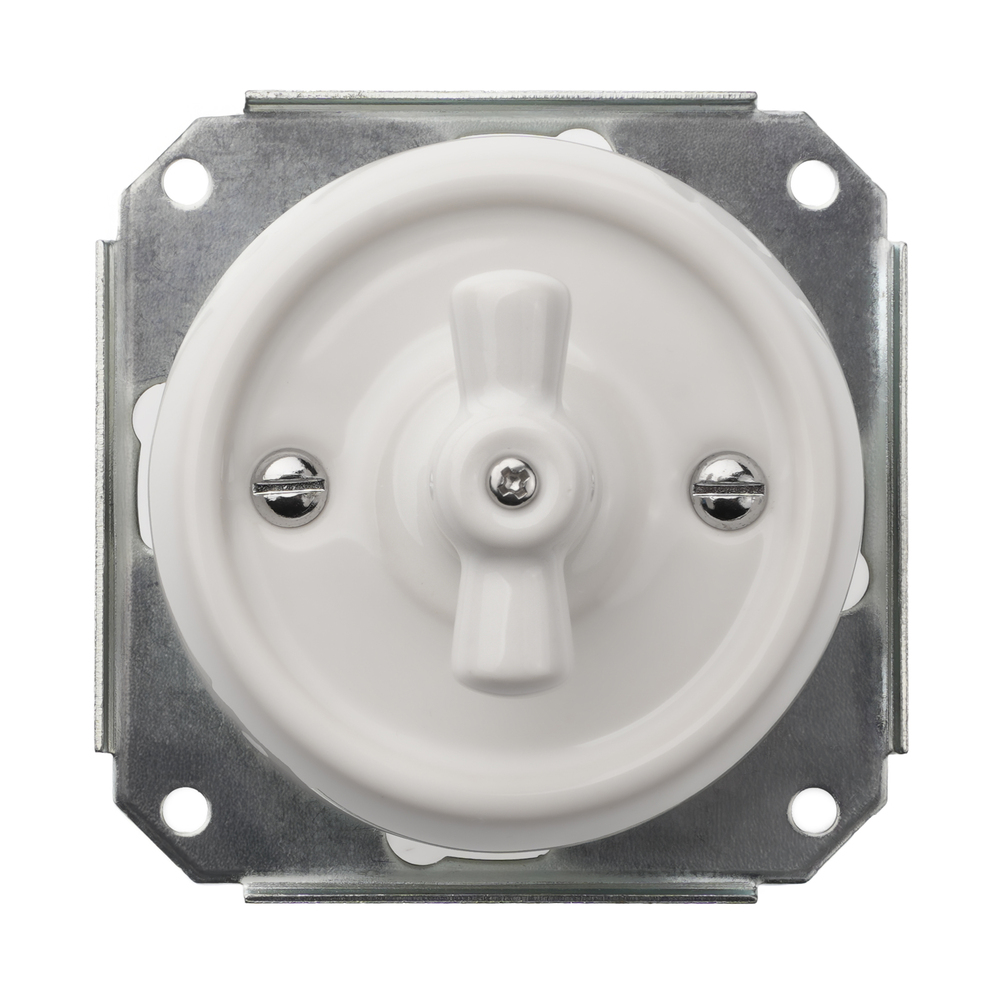 FND INTERRUPTEUR VA-ET-VIENT ROTATIF PORCELAINE BLANCHE