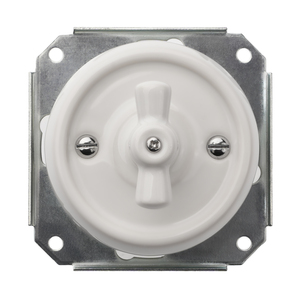 FND INTERRUPTEUR DOUBLE ROTATIF PORCELAINE BLANCHE