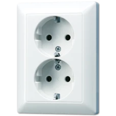 JUNG AS WHITE SCHUKO® 2-GANG SOCKET 16 A / 250 V ~