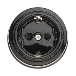 FND SAILLIE SCHUKO PRISE AVEC OBTURATEURS PORCELAINE NOIRE