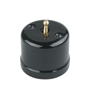 FND SAILLIE INTERRUPTEUR VA-ET-VIENT PORCELAINE NOIRE TYPE 2