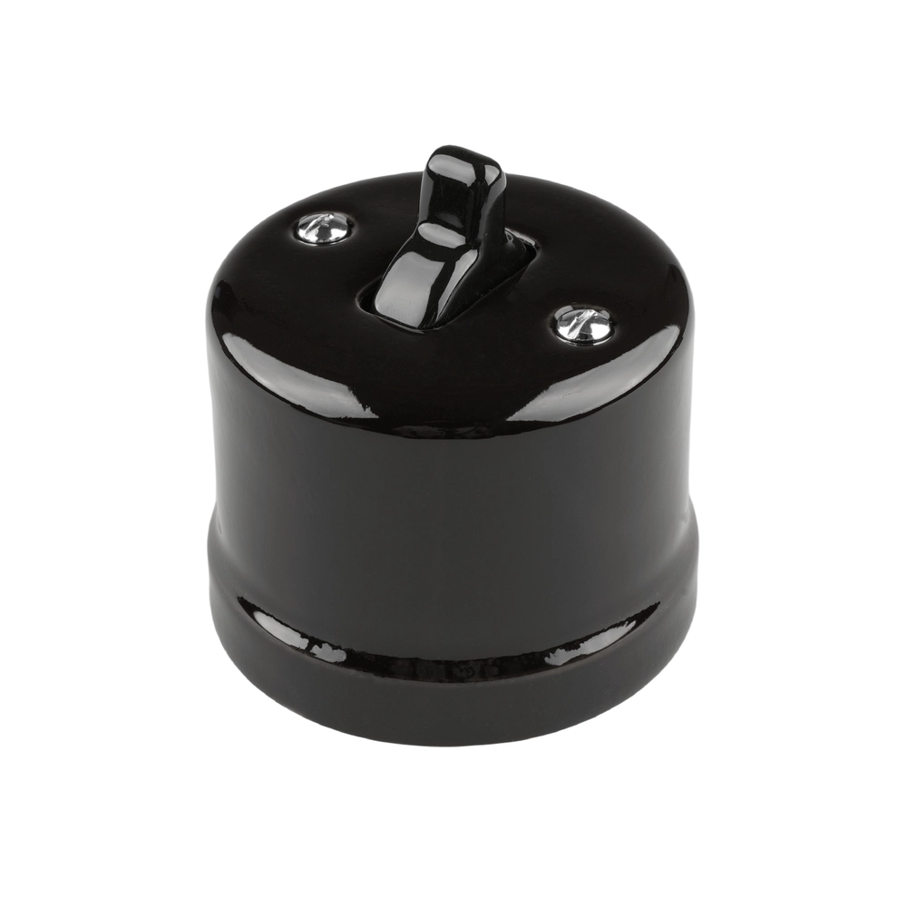 FND SAILLIE INTERRUPTEUR VA-ET-VIENT PORCELAINE NOIRE TYPE 4