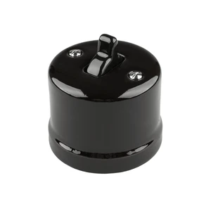 FND SAILLIE INTERRUPTEUR VA-ET-VIENT PORCELAINE NOIRE TYPE 4
