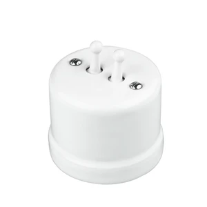 FND SAILLIE DOUBLE INTERRUPTEUR VA-ET-VIENT PORCELAINE BLANCHE TYPE 1
