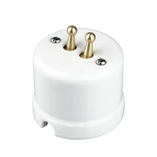 FND SAILLIE INTERRUPTEUR DOUBLE VA-ET-VIENT PORCELAINE BLANCHE TYPE 2