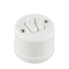 FND SAILLIE INTERRUPTEUR DOUBLE VA-ET-VIENT PORCELAINE BLANCHE TYPE 4