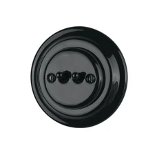 FND INTERRUPTEUR DOUBLE VA-ET-VIENT PORCELAINE NOIRE TYPE 1