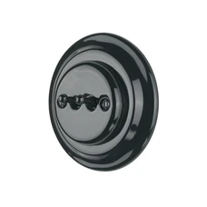 FND INTERRUPTEUR DOUBLE VA-ET-VIENT PORCELAINE NOIRE TYPE 1
