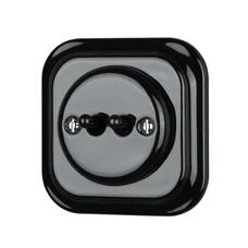 FND INTERRUPTEUR DOUBLE VA-ET-VIENT PORCELAINE NOIRE TYPE 1