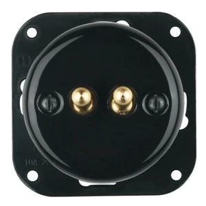 FND INTERRUPTEUR DOUBLE VA-ET-VIENT PORCELAINE NOIRE TYPE 2