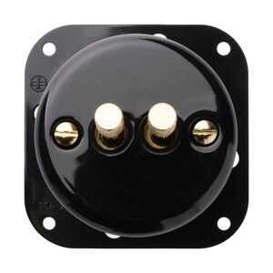 FND INTERRUPTEUR DOUBLE VA-ET-VIENT PORCELAINE NOIRE TYPE 3
