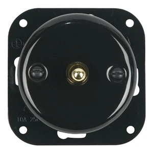 FND INTERRUPTEUR VA-ET-VIENT PORCELAINE NOIRE TYPE 2
