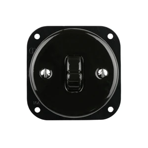 FND INTERRUPTEUR VA-ET-VIENT PORCELAINE NOIRE TYPE 4