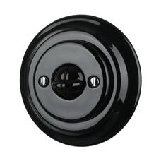 FND BOUTON POUSSOIR UNIPOLAIRE PORCELAINE NOIRE TYPE 5