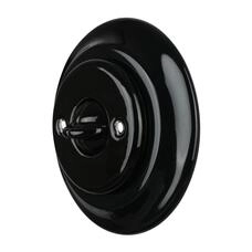 FND BOUTON POUSSOIR UNIPOLAIRE PORCELAINE NOIRE TYPE 5